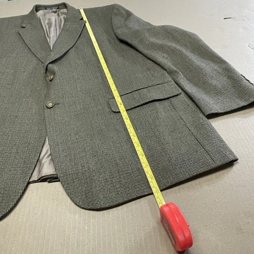 VTG Meeting Street‎ Men's 48R Blazer 100% Lambswool Brown Blazer Two Button Coat